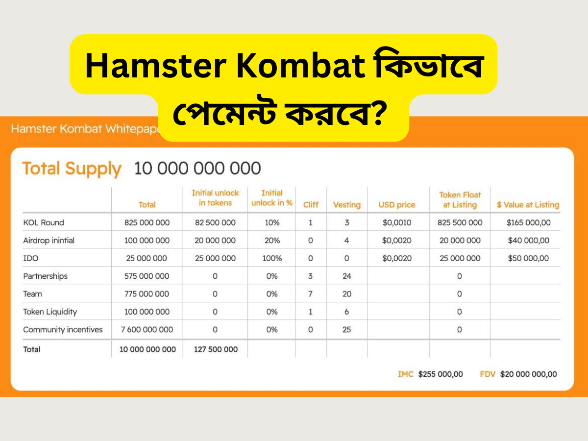 Hamster Kombat কিভাবে পেমেন্ট করবে? HMSTR Price 1$