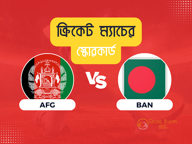 বাংলাদেশ জাতীয় ক্রিকেট দল বনাম আফগানিস্তান জাতীয় ক্রিকেট দল ম্যাচের স্কোরকার্ড